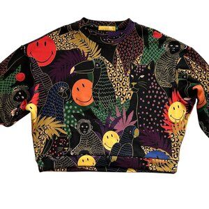 Farm Rio Pop Jungle Smiley Sweatshirt (M) New without Tags